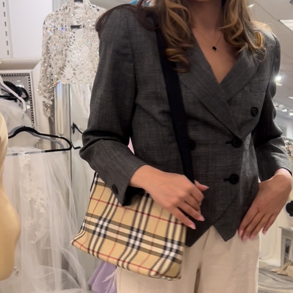 Classic Plaid Crossbody Bag in Beige and Black